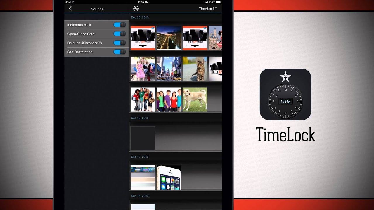 TimeLock iPad App Demo - Photo & Video vault hidden in a clock