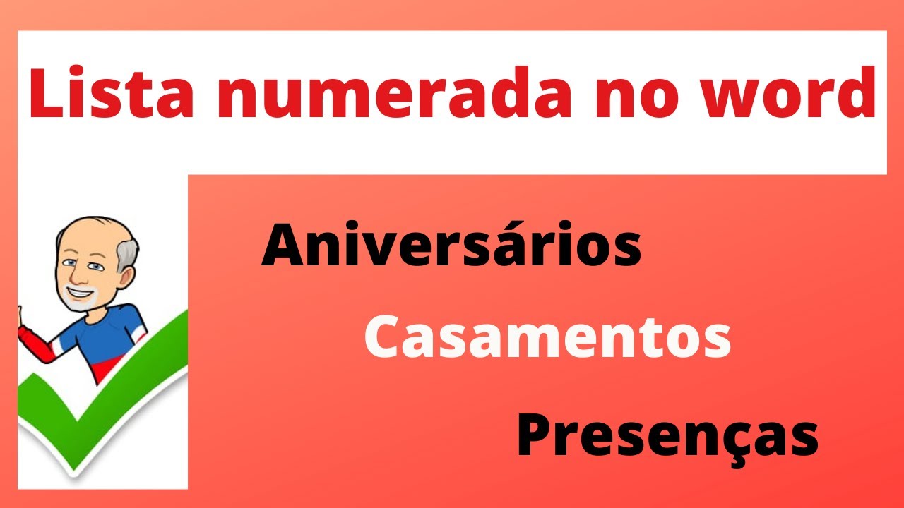 Como fazer uma lista numerada no word de convidados | lista de aniversários lista de casamentos