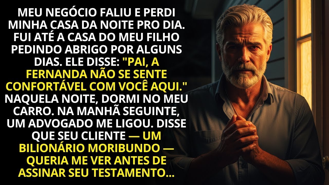 Depois que perdi tudo, bati na porta do meu filho… e as palavras dele doeram mais que a falência.