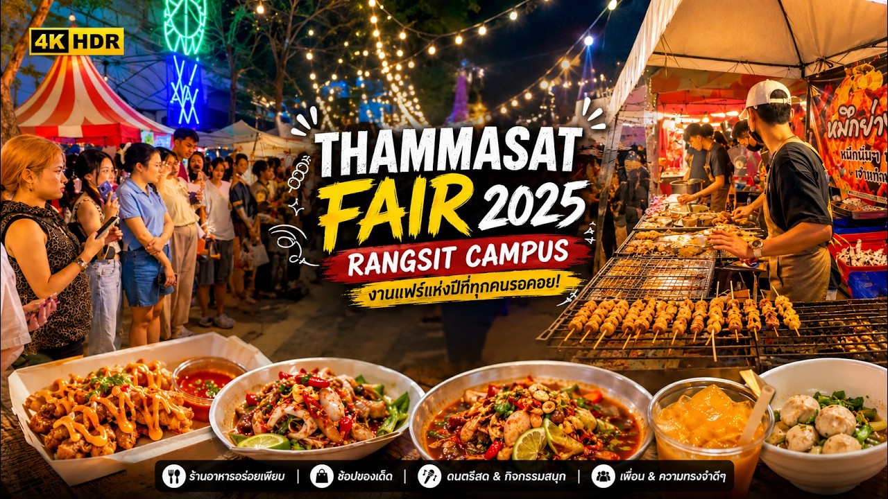 Massive Street Food Fair! Thammasat University 2025 | Rangsit Campus