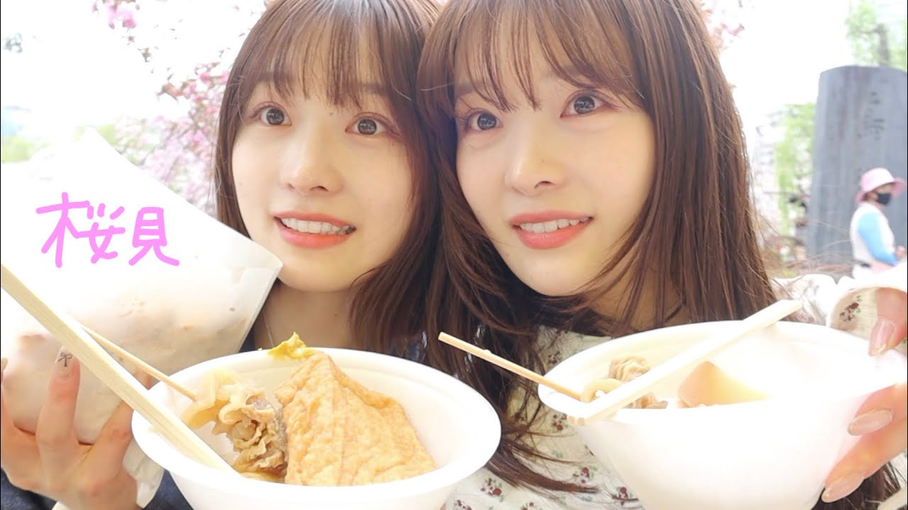 双子で桜見て美味しいもの食べる会🌸in上野公園