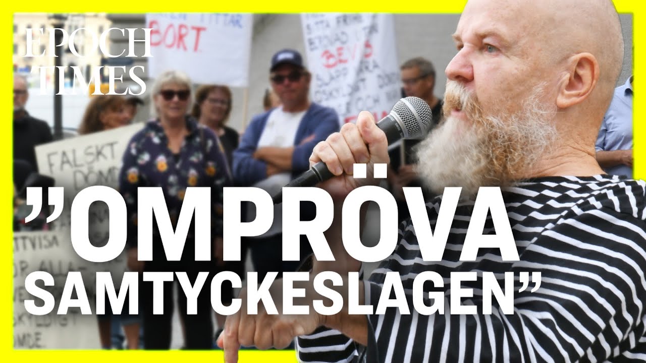 Demonstration mot samtyckeslagen på Mynttorget