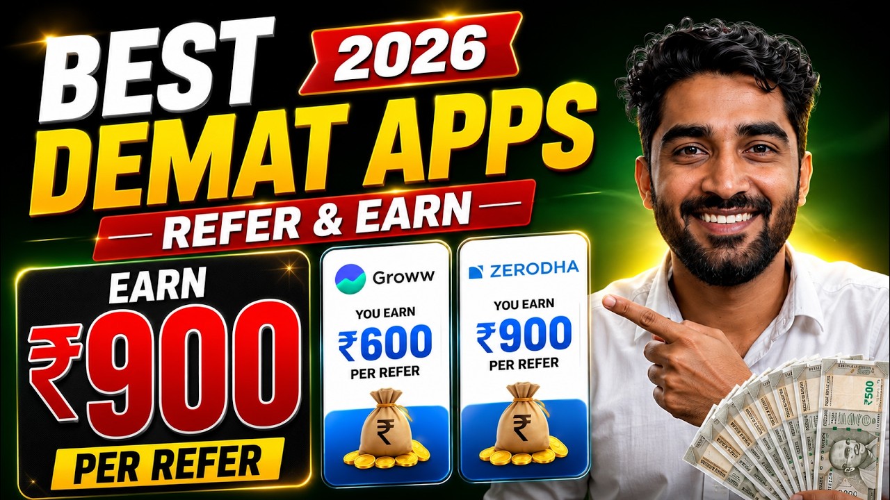 Top 4 Demat Account Refer & Earn Apps 2026 💸 | Earn ₹900 Per Refer?