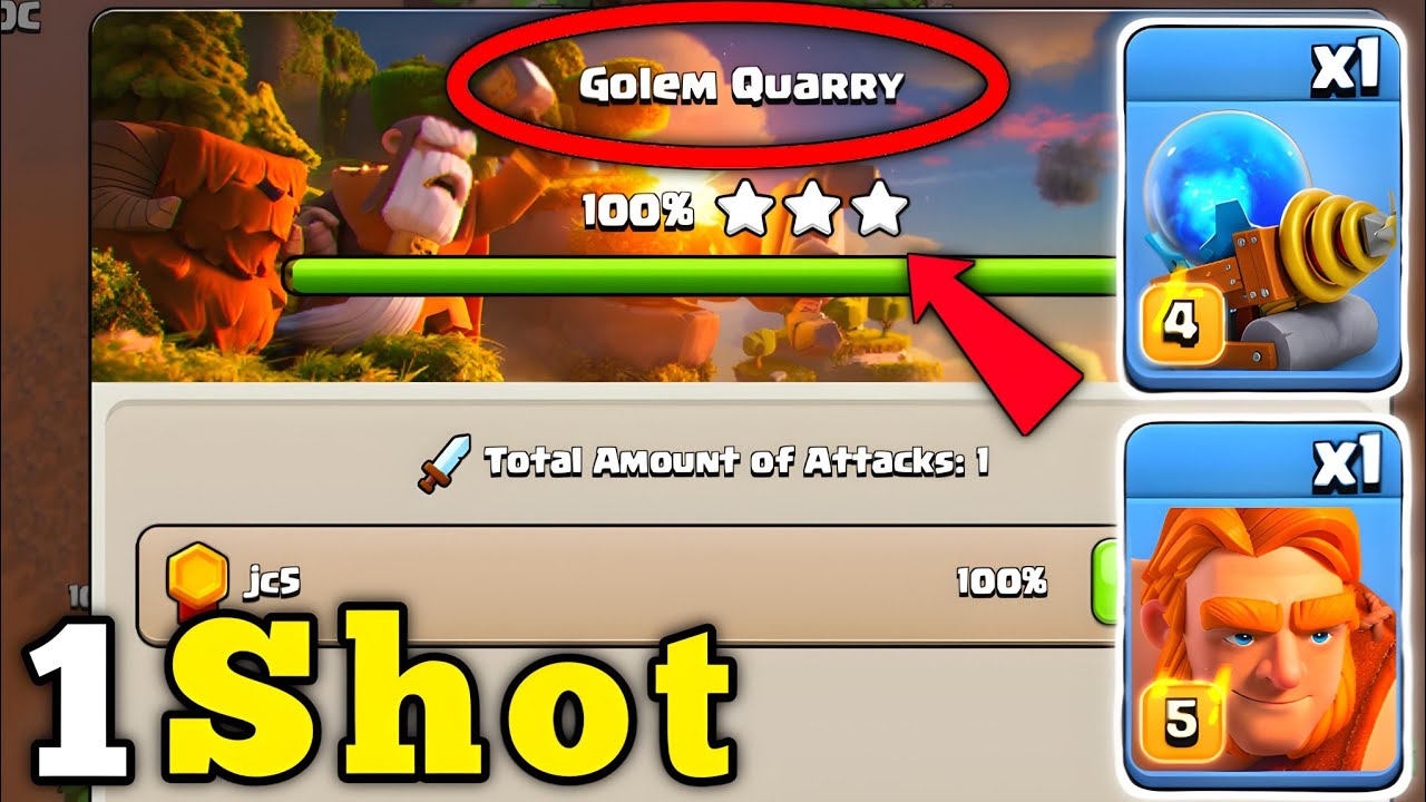 Easily 1 Shot Max Golem Quarry in Clan Capital