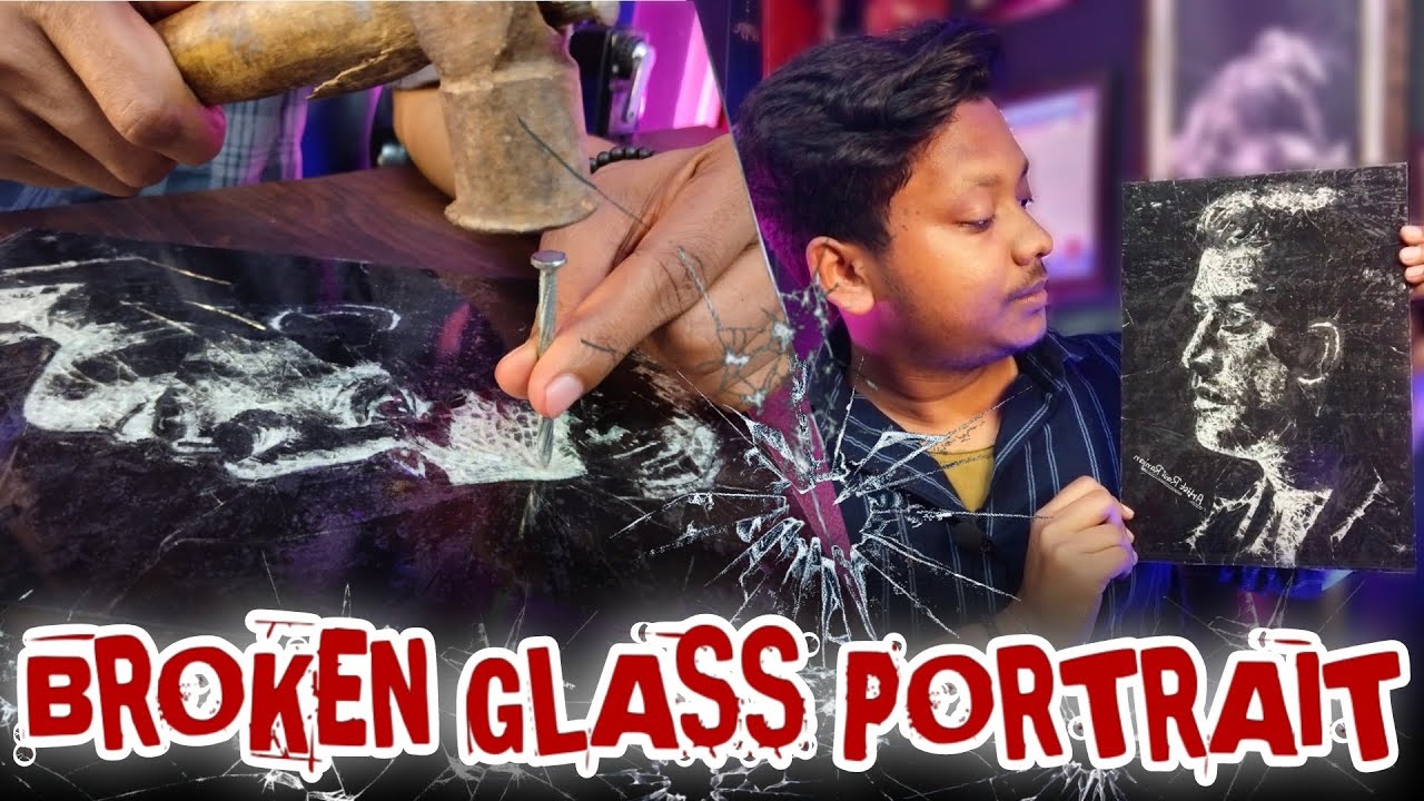 Broken glass painting 😱| Ms dhoni portrait | Best artwork of 2023 - Artist Ravi Ranjan