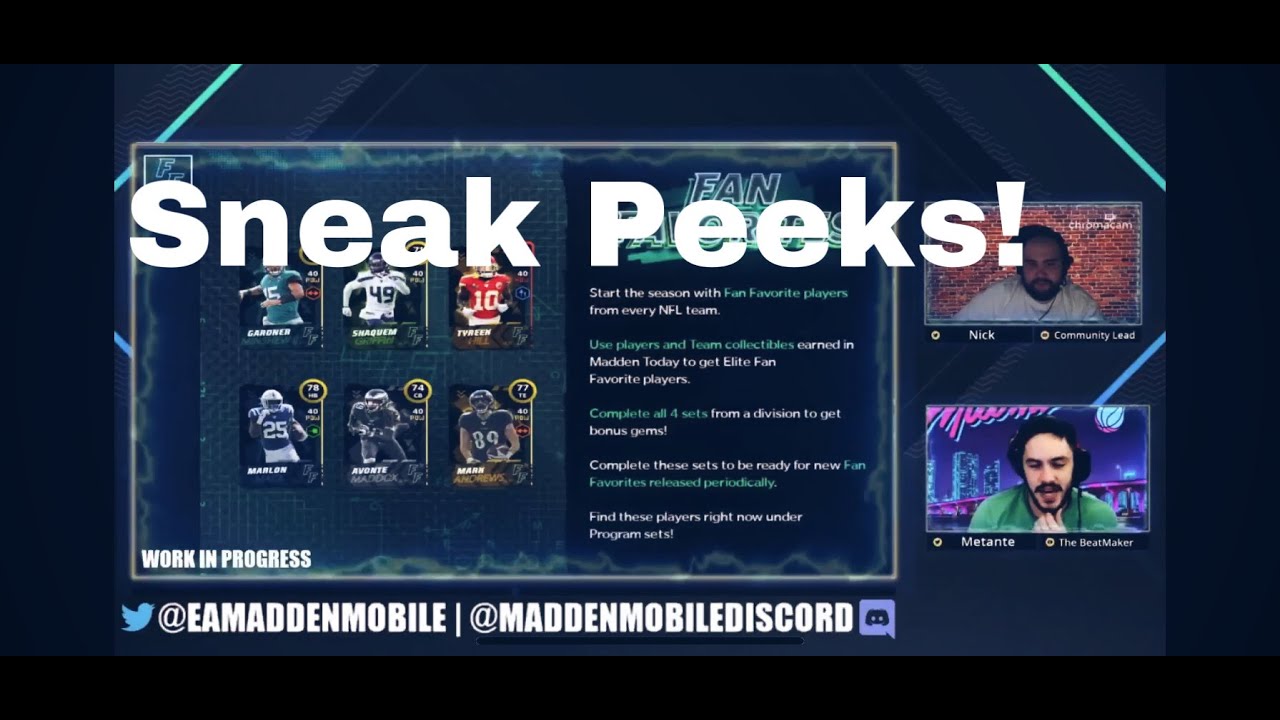 Fan Favorites Sneak Peeks! First Promo of Madden Mobile 21!!