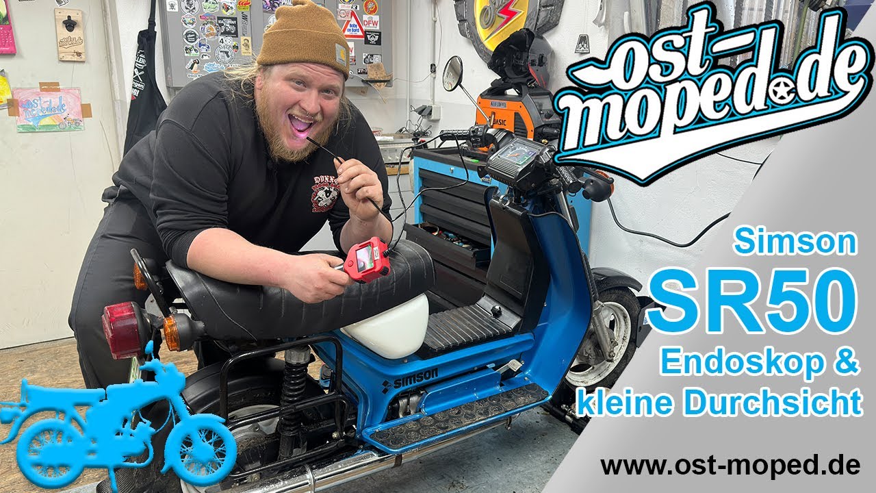 Simson SR50 | Kleine Durchsicht für den Enkel & Spaß mit dem Endoskop | ost-moped.de