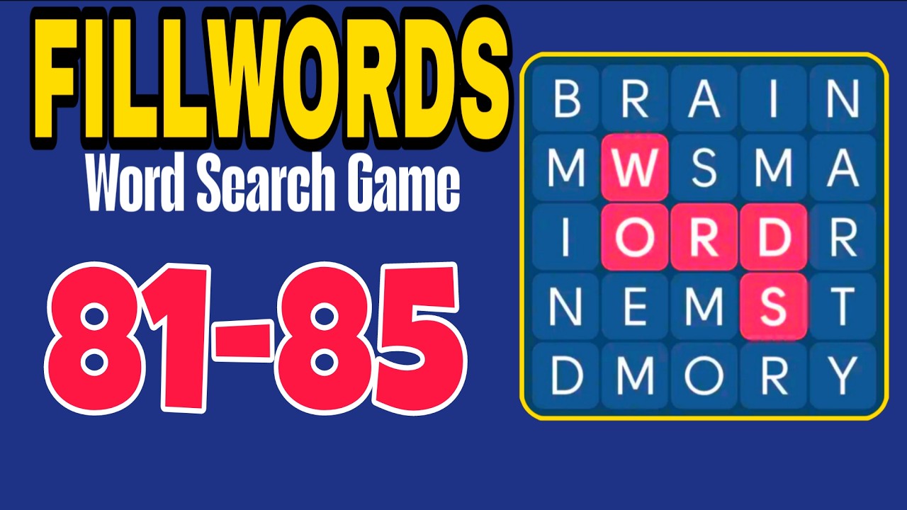 FILLWORDS Word Search Games level 81 82 83 84 85