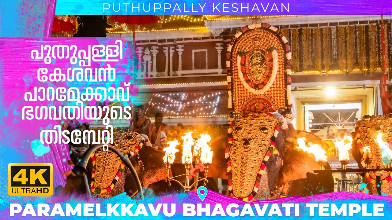 പുതുപ്പള്ളി കേശവൻ പാറമേക്കാവില്ലമ്മയുടെ തിടമ്പേറ്റി🔥😍🐘Paramekkavu Vela2025 | Puthuppally Keshavan 4K