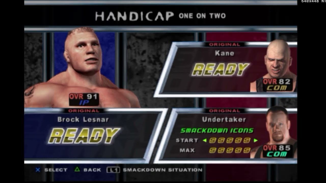 Brock lesnar vs kane & Undertaker DIFFICULTY SMACKDOWN #smackdownpainps2 
