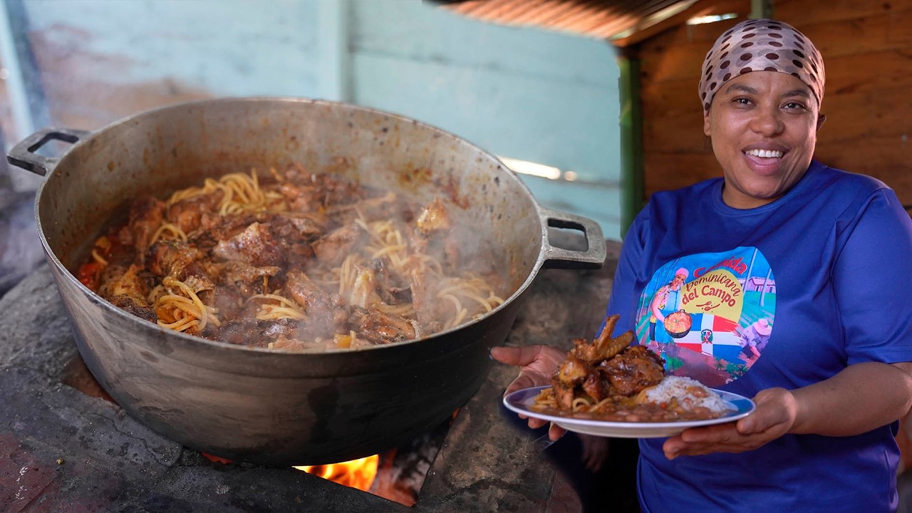 Los Mejores Espaguetis con Gallina | Comida Dominicana Auténtica