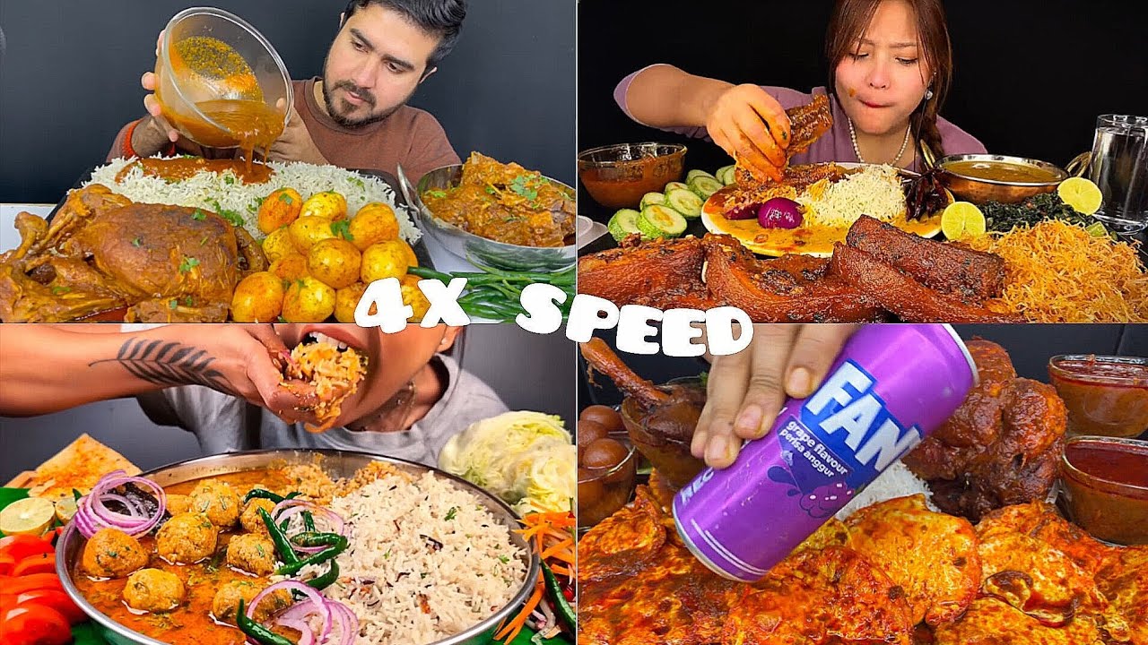 ASMR: Eating Spicy Whole chicken 🍗Curry Spicy Mutton mukbang