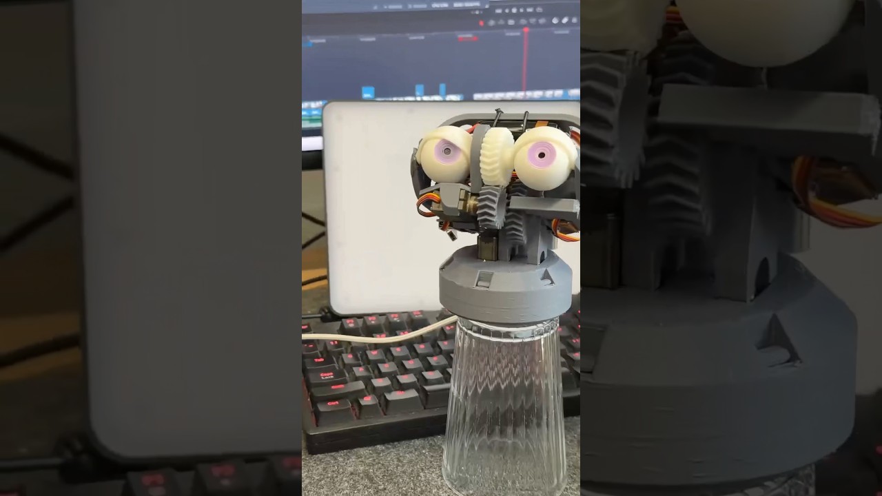 Аниматронный робот с функцией отслеживания лица #3Dпечать #аниматроника #робот