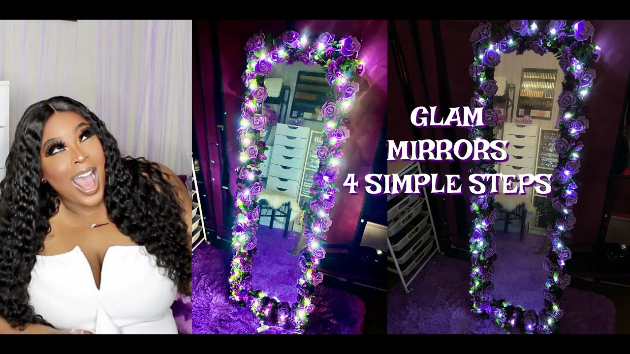 DIY! $20 FLOWER LIGHT MIRROR.. GLAM ROOM PERFECT. PLUS AN ADDED BONUS