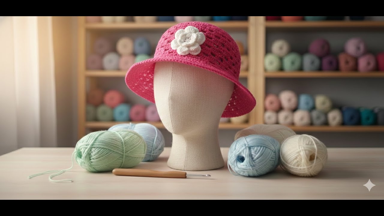 Como tejer Sombrero de Niña a Crochet - PASO A PASO fácil - Aprendamos Crochet