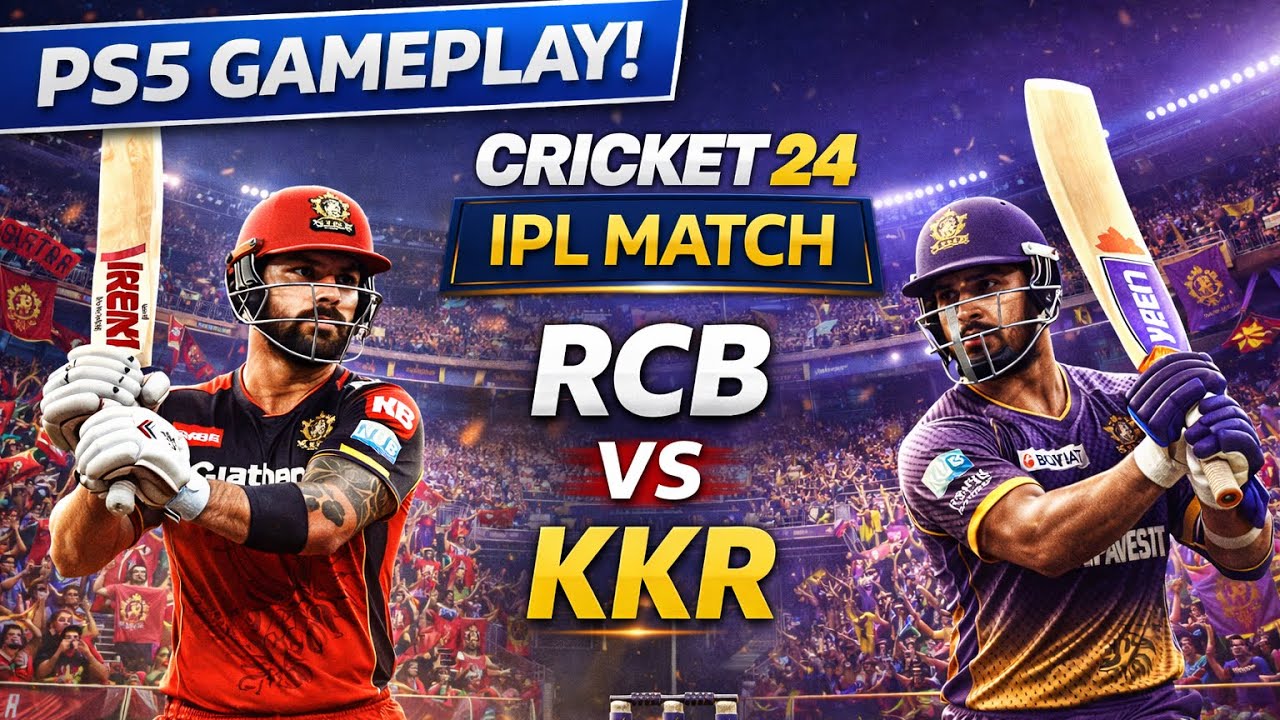 Part 2 - 🏏🔥 Cricket 24 PS5 Gameplay | IPL Match | RCB vs KKR 🎮
