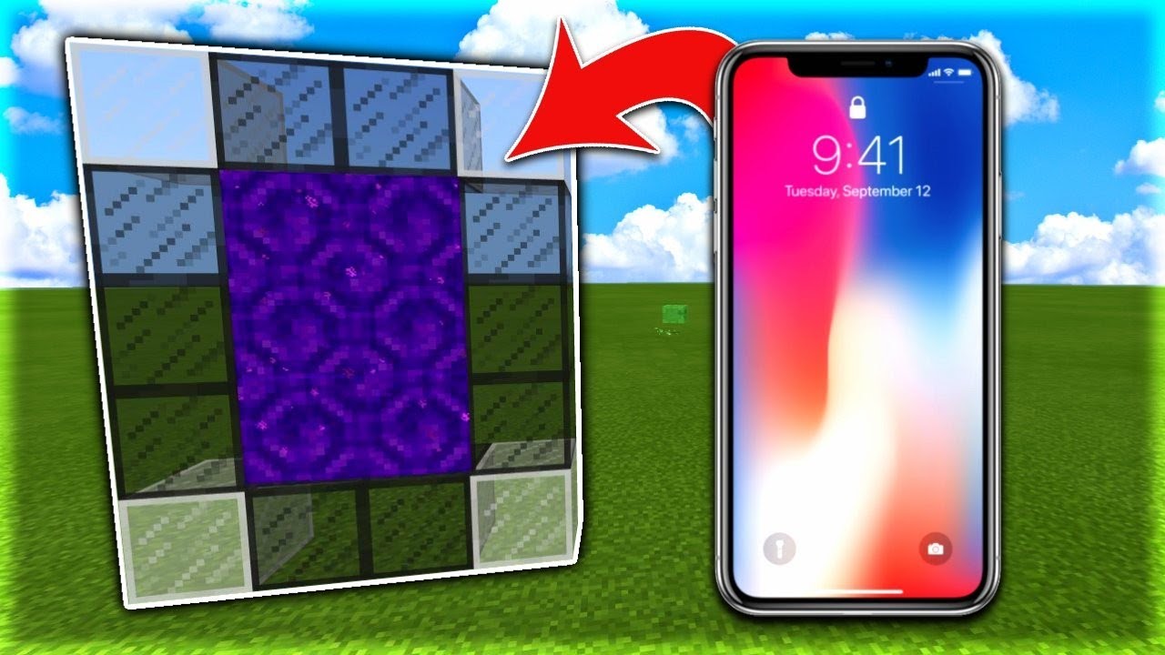 How To Make a Portal to the iPhone X Dimension in MCPE (Minecraft PE)