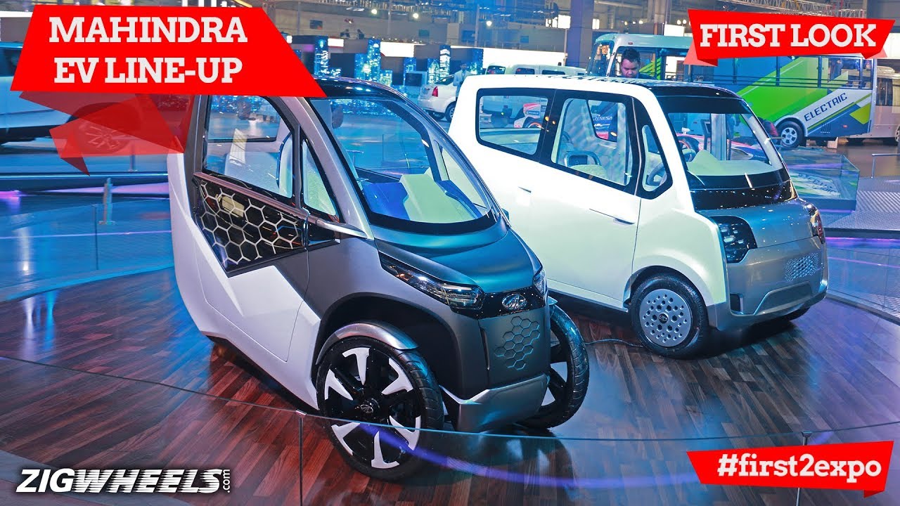 Mahindra EVs - Udo, Atom, e-KUV, e2o NXT | First Look | Auto Expo 2018 | ZigWheels.com