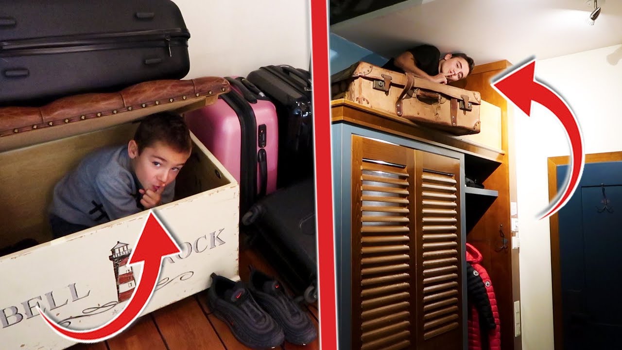 Cache-cache sur 2 étages dans notre chambre d’hôtel !