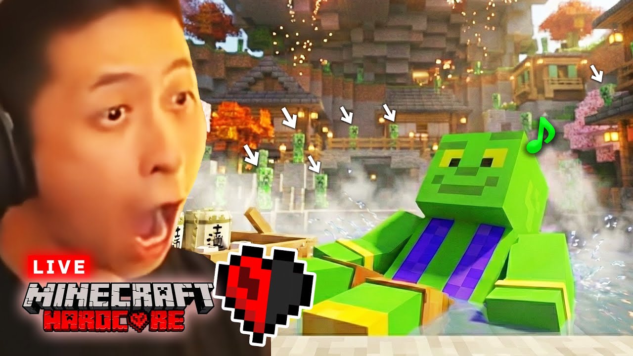 【ハードコア】建築始動！TNT大爆破跡を最高級の温泉街にしたい！【マイクラ - Day37】