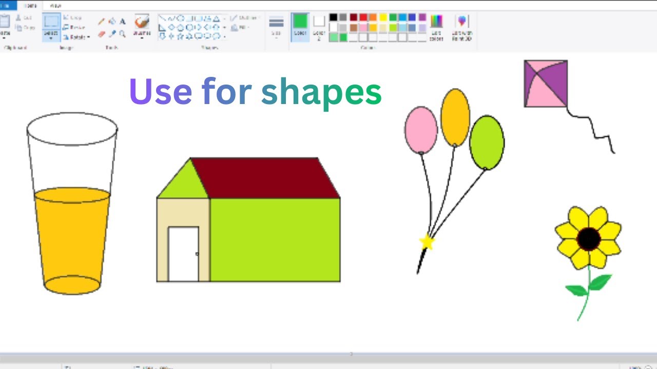 MS Paint Easy Drawing 🎨 | Simple Shapes for Beginners. #art #beautifulnight #drawingforbeginners