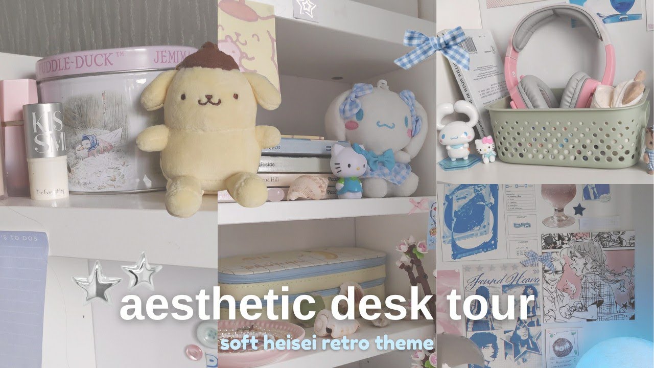 DESK TOUR 2025 ⋆. 𐙚 ˚ 🌸🎐 pinterest inspired, trinkets, cute posters, diy !!