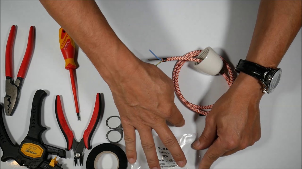 DIY Porzellan-Fassung 3 polig anschließen