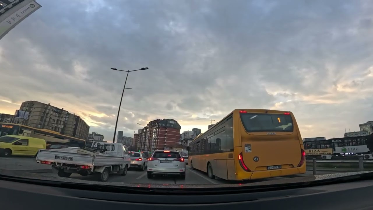 Busy Friday Traffic in Prishtina Before Iftar | City Drive Through Neighborhoods