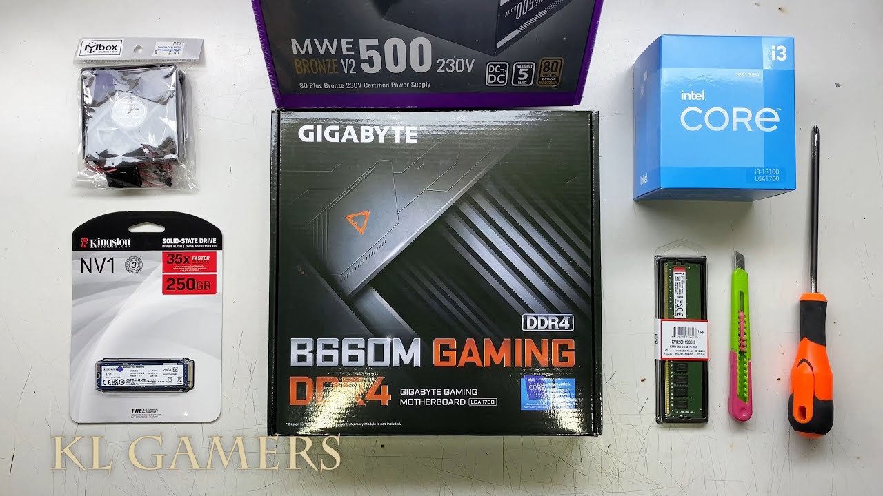 intel Core i3 12100 GIGABYTE B660M GAMING DDR4 MASTERBOX E300L PC Build