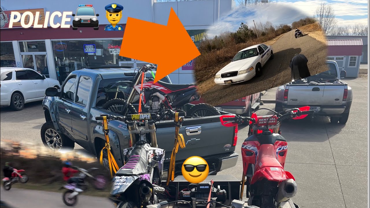 Dirtbikes Takeover the Streets💨, Cops Came 🤦🏾‍♂️🚔 #crf450r #raptor700