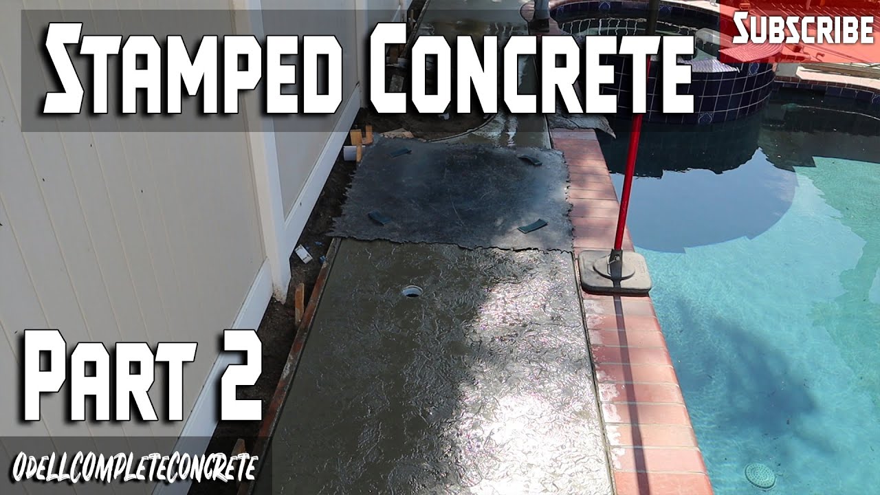 How to pour Stamped Concrete for backyard Pool with drains! | Stamped concrete patio