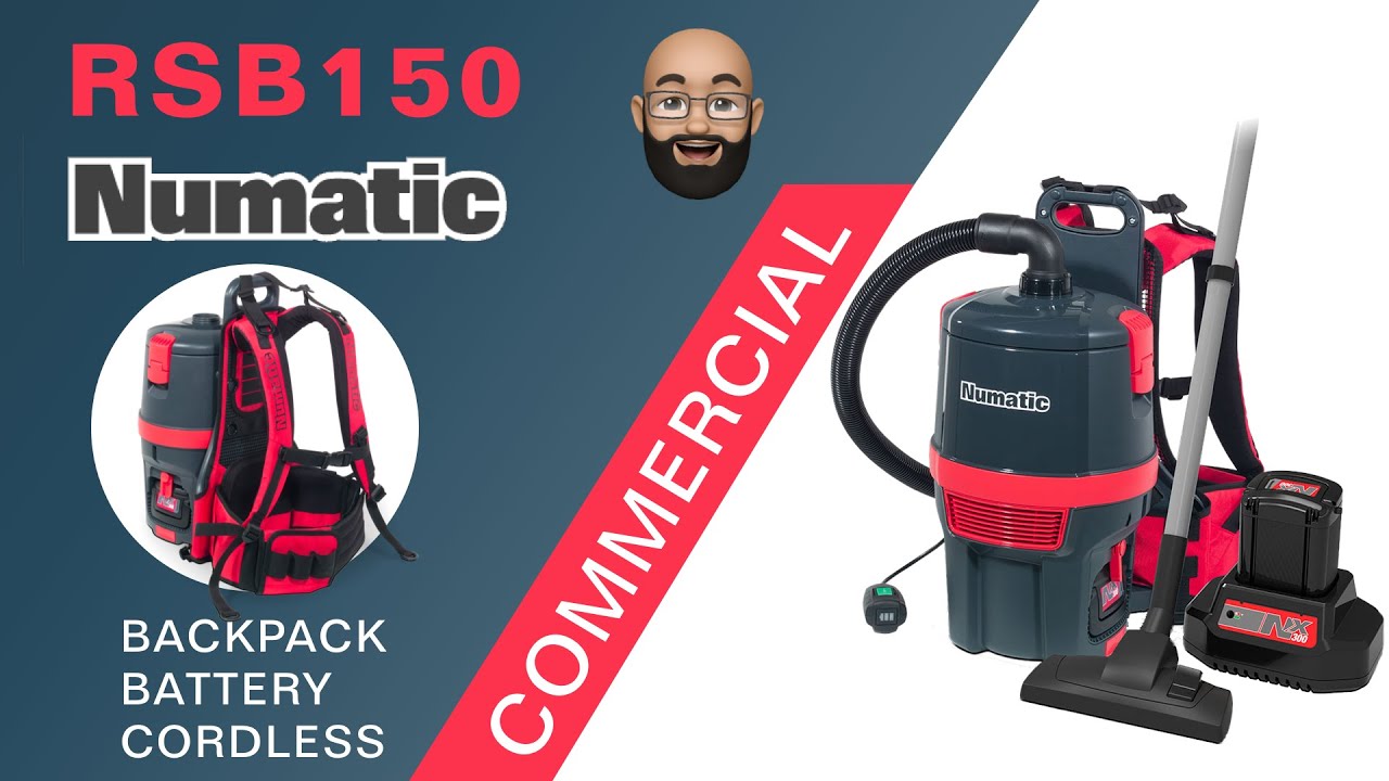 Numatic Nacecare RBV150-RSB150 Cordless Backpack Vacuum - Vacuum Warehouse
