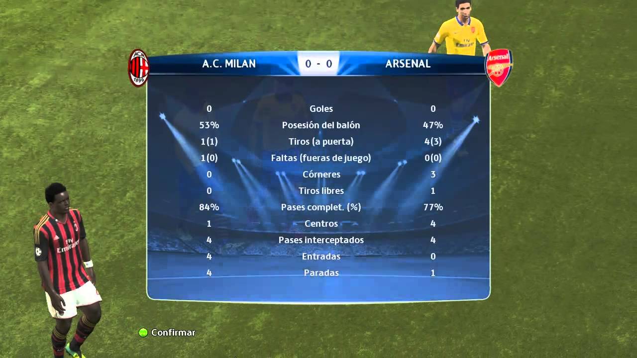 PES 2014 CHAMPIONS LEAGUE TORNEO MILAN VS ARSENAL