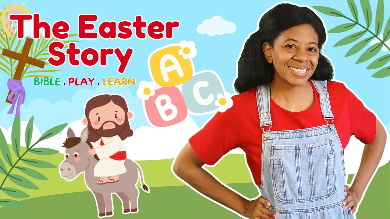 Easter Story for Kids🌿Palm Sunday Bible Lesson, Crafts, Letters & Songs | Christian Toddler Learning