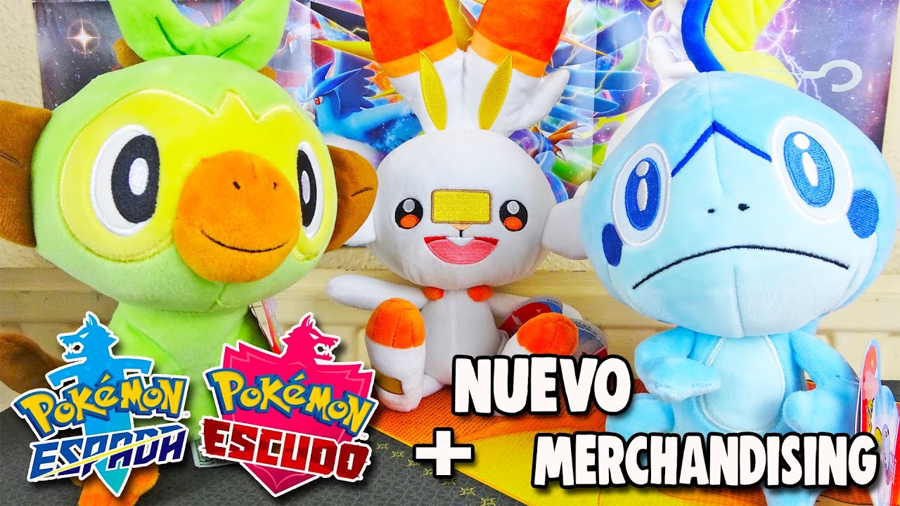 PELUCHES GROOKEY, SCORBUNNY y SOBBLE + Nuevo Merchandising Pokémon Espada y Escudo! | Mr.Trapero