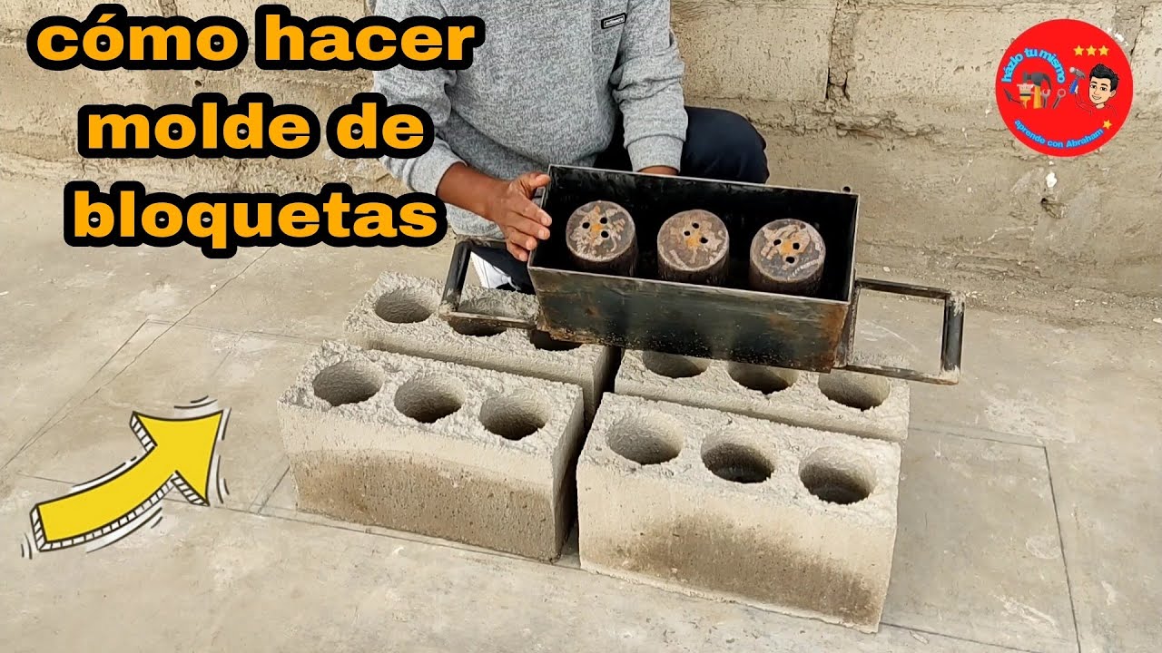 c&oacute;mo hacer molde de bloquetas. (molde para bloquetas artesanal. )