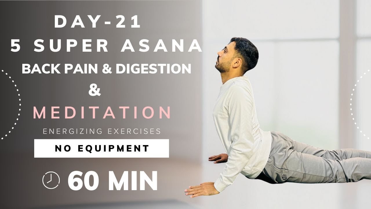 Day 21 - 5 Super Asana For Back Pain & Digestion | 30 Day Life Changing Yoga ⁨@SubhashYogakro⁩
