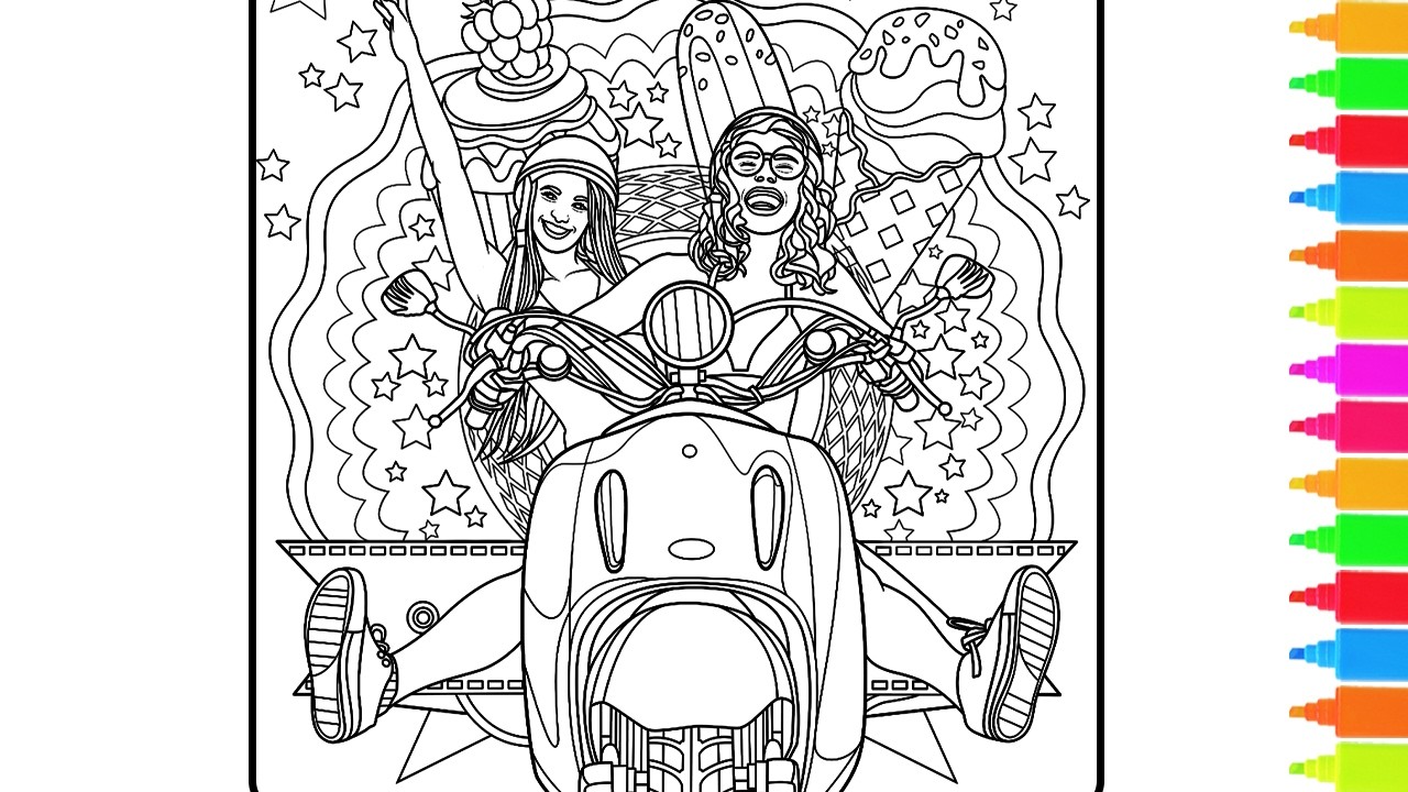 Coloring Ready For Adventure, My Little Pet and Emerald Girl | Coloring Book Pages