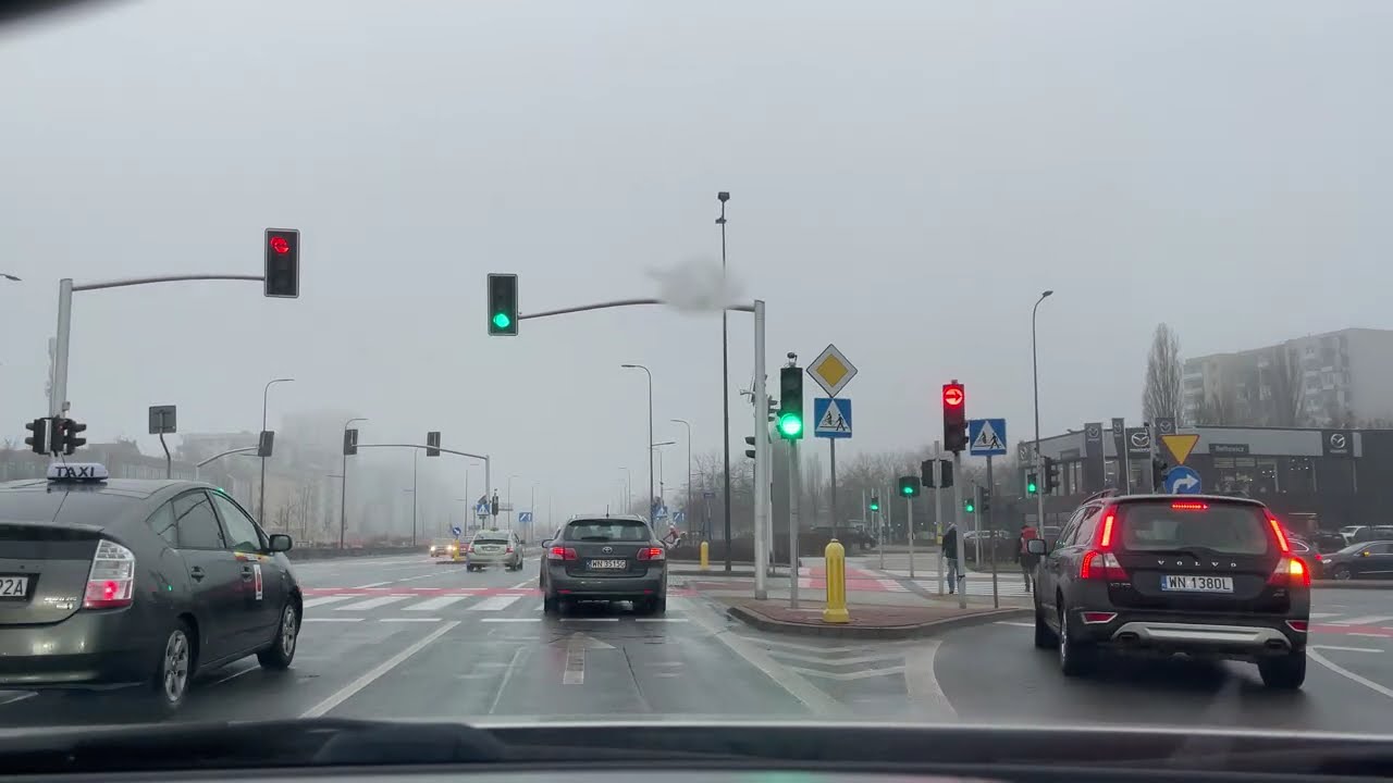 #foggyday  🌫️, #blackice #warsaw #wilanow #poland #road #street