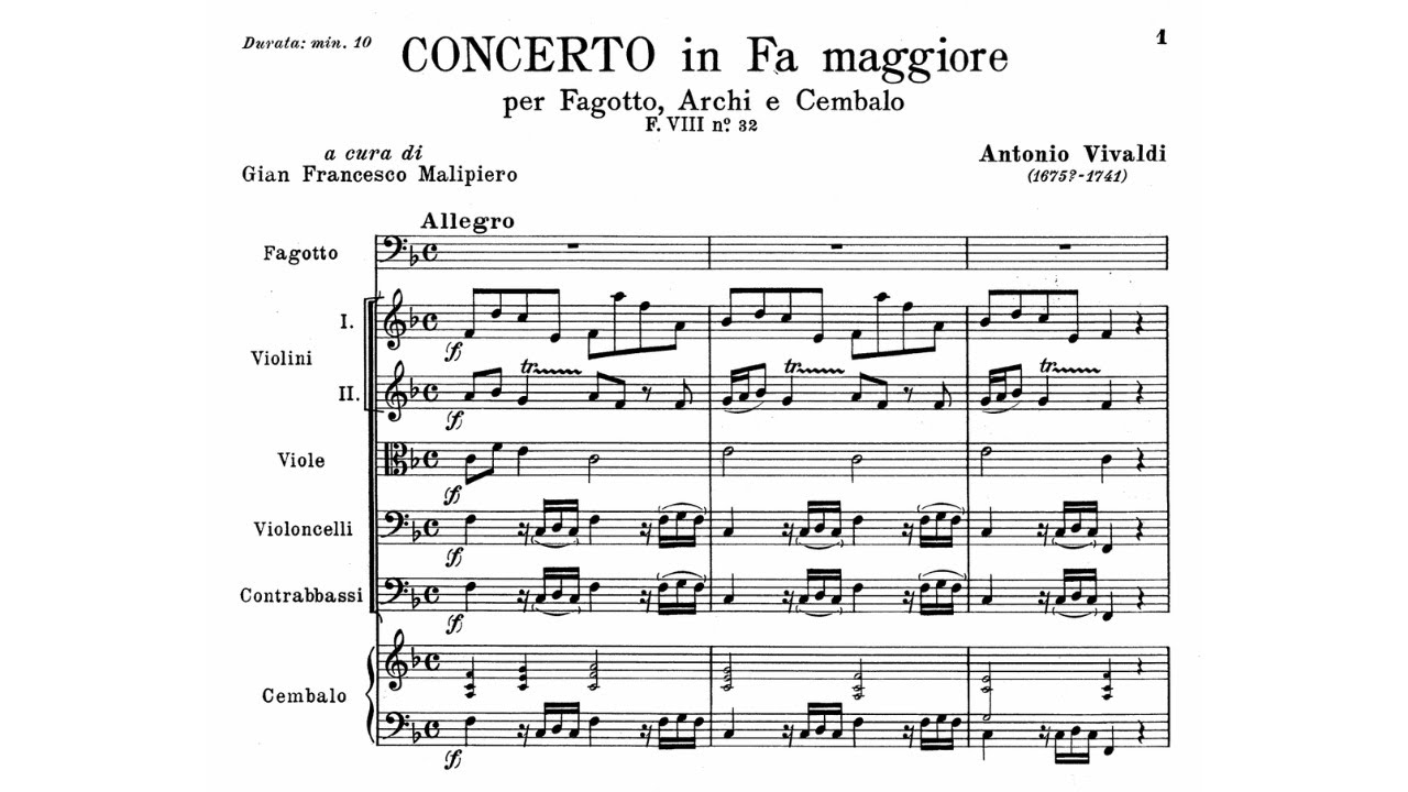Antonio Vivaldi: Bassoon Concerto in F Major, RV 490