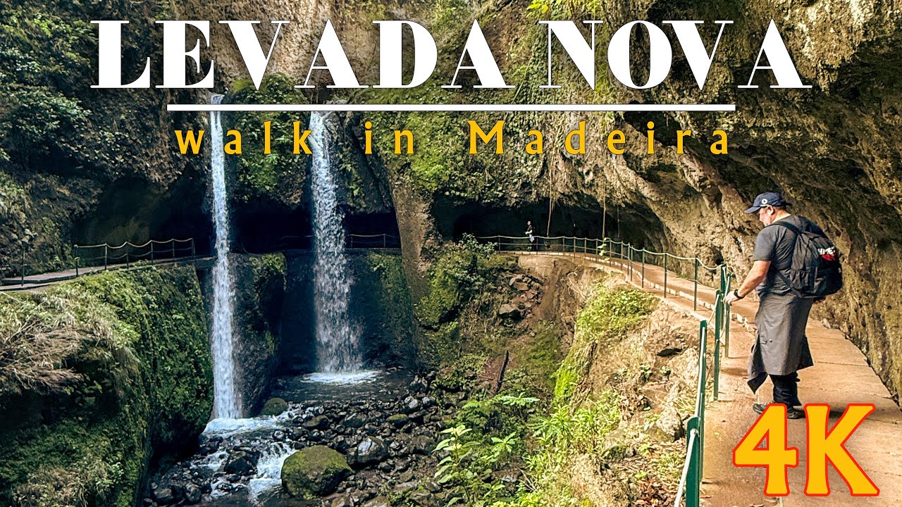 Levada Nova walk Madeira - beautiful waterfalls - Madeira in winter