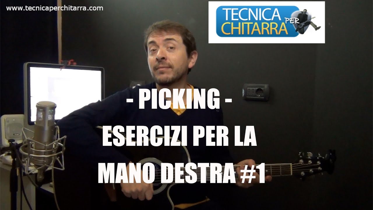 Lezioni di chitarra: Picking, esercizi per la mano destra #1