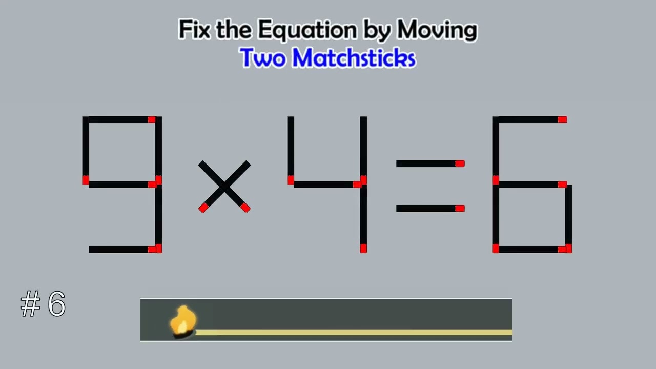 Matchstick Studio #  | Fix the math equation by moving one or two matchsticks |Logic puzzles
