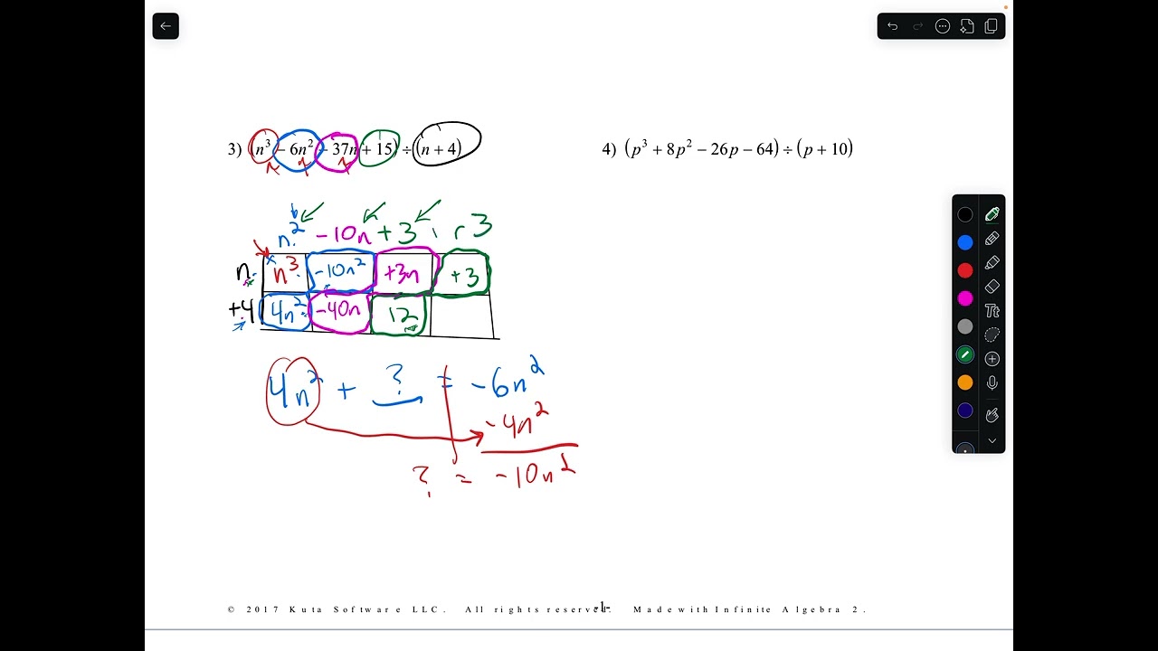 Dividing Polynomials: Box Method