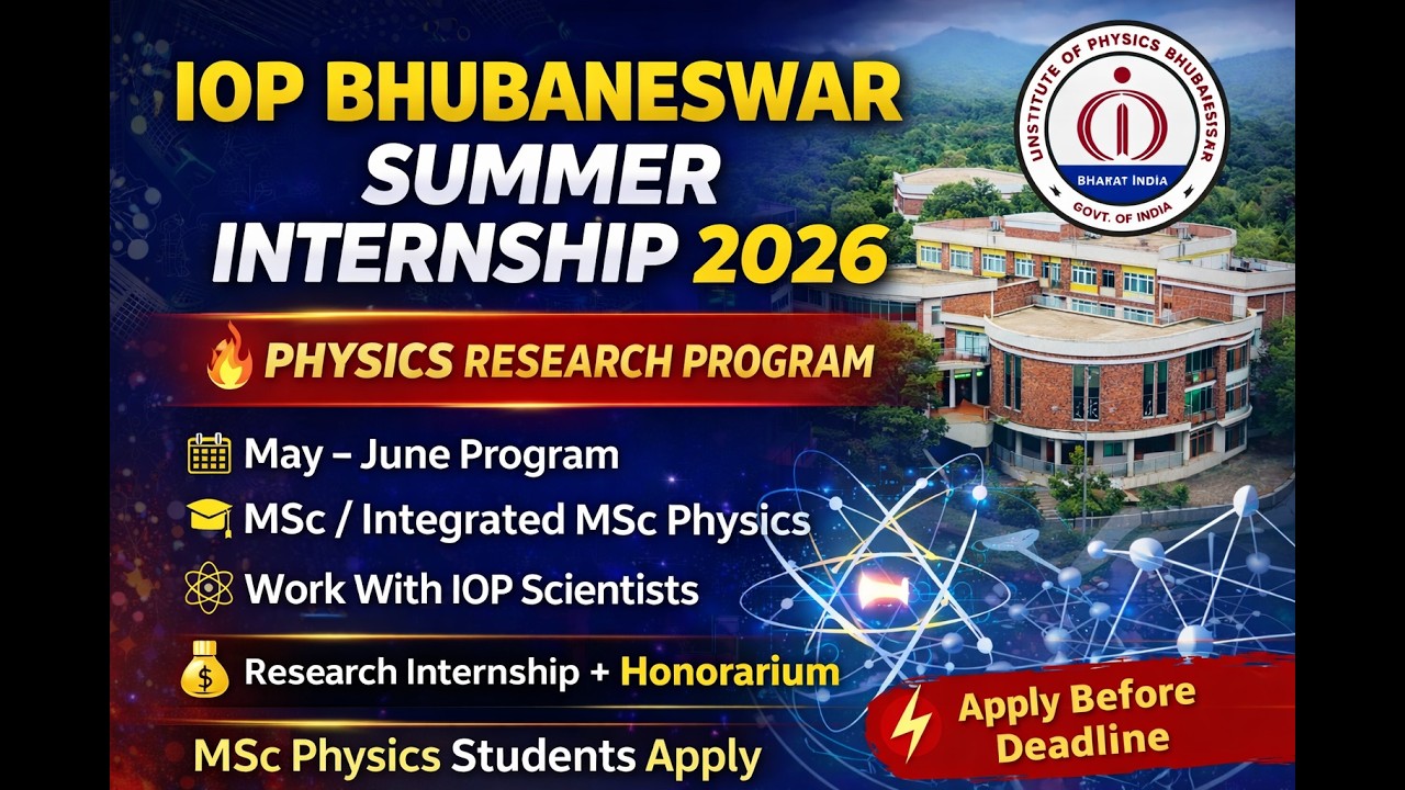 IOP Summer Internship 2026 | MSc Physics Opportunity | Full Details + Apply Process #internship2026
