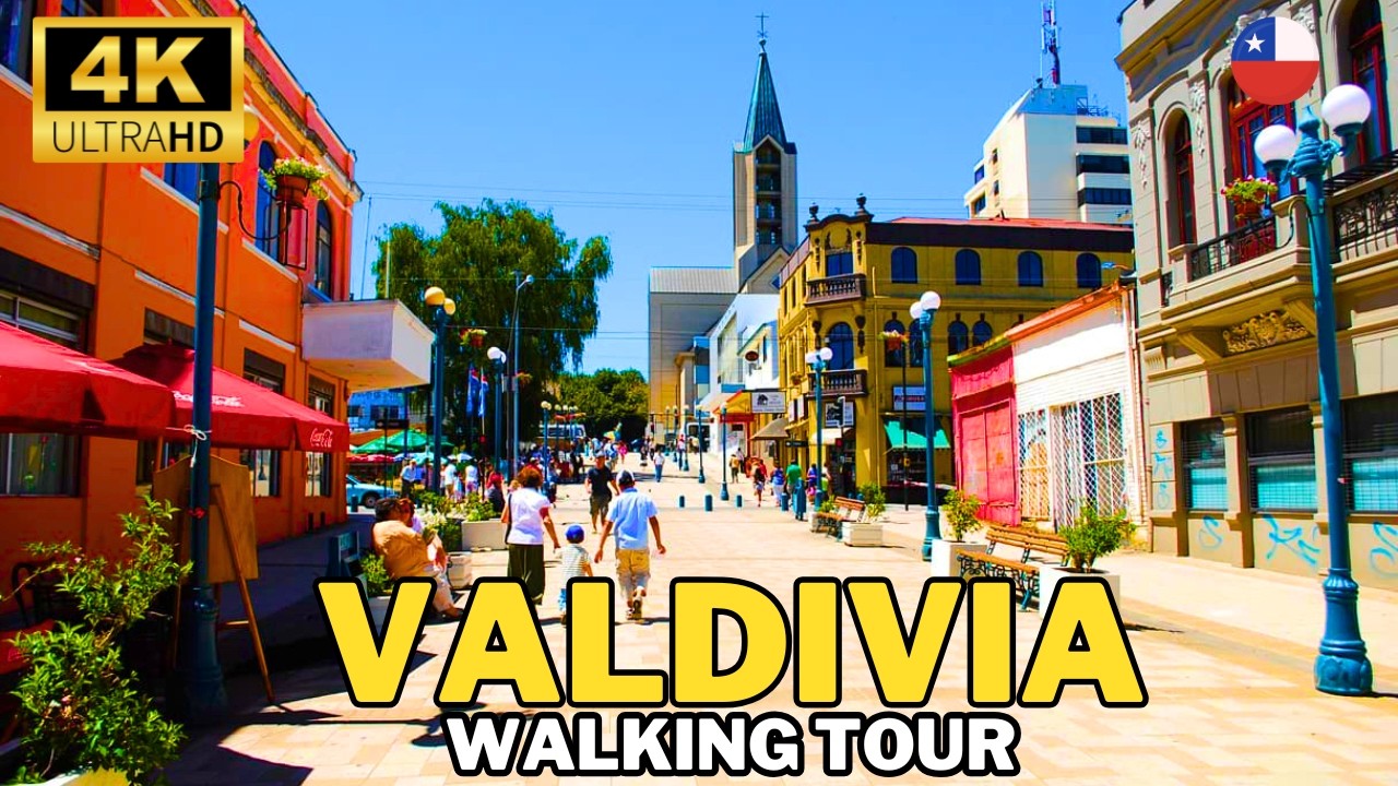 (4K) Conoce la arquitectura colonial Alemana de las calles de Valdivia/Walking tour por el centro🏙️