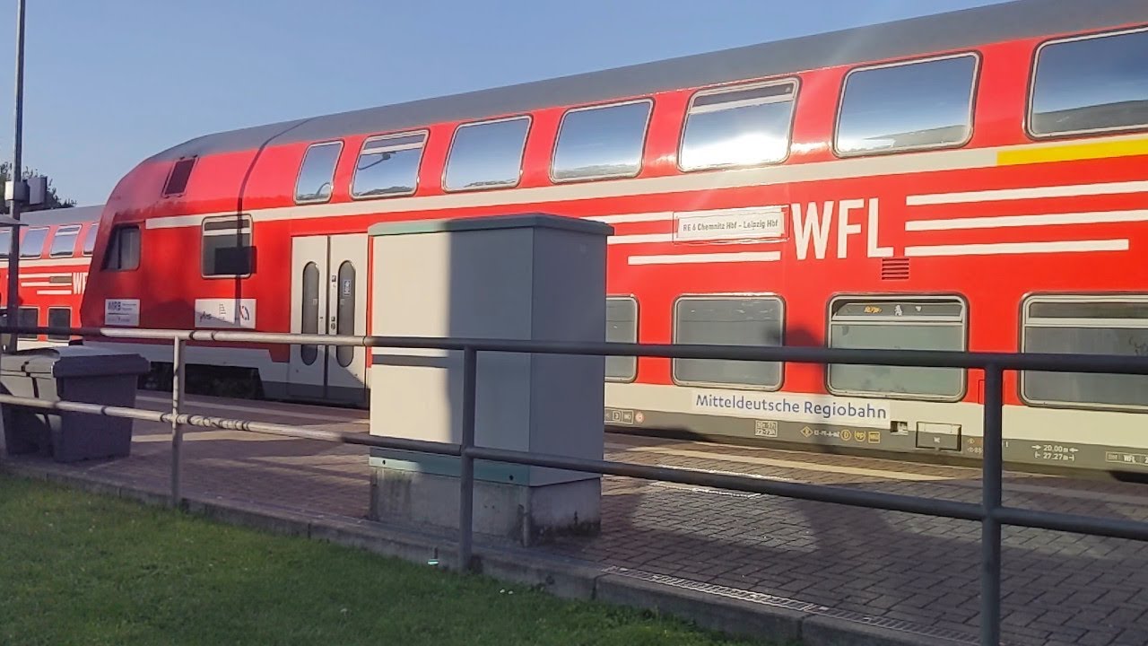 Zugverkehr in Bad Lausick im Sommer 2025 – RE 6 mit Doppelstockzügen und RB 113 „Der Geithainer“