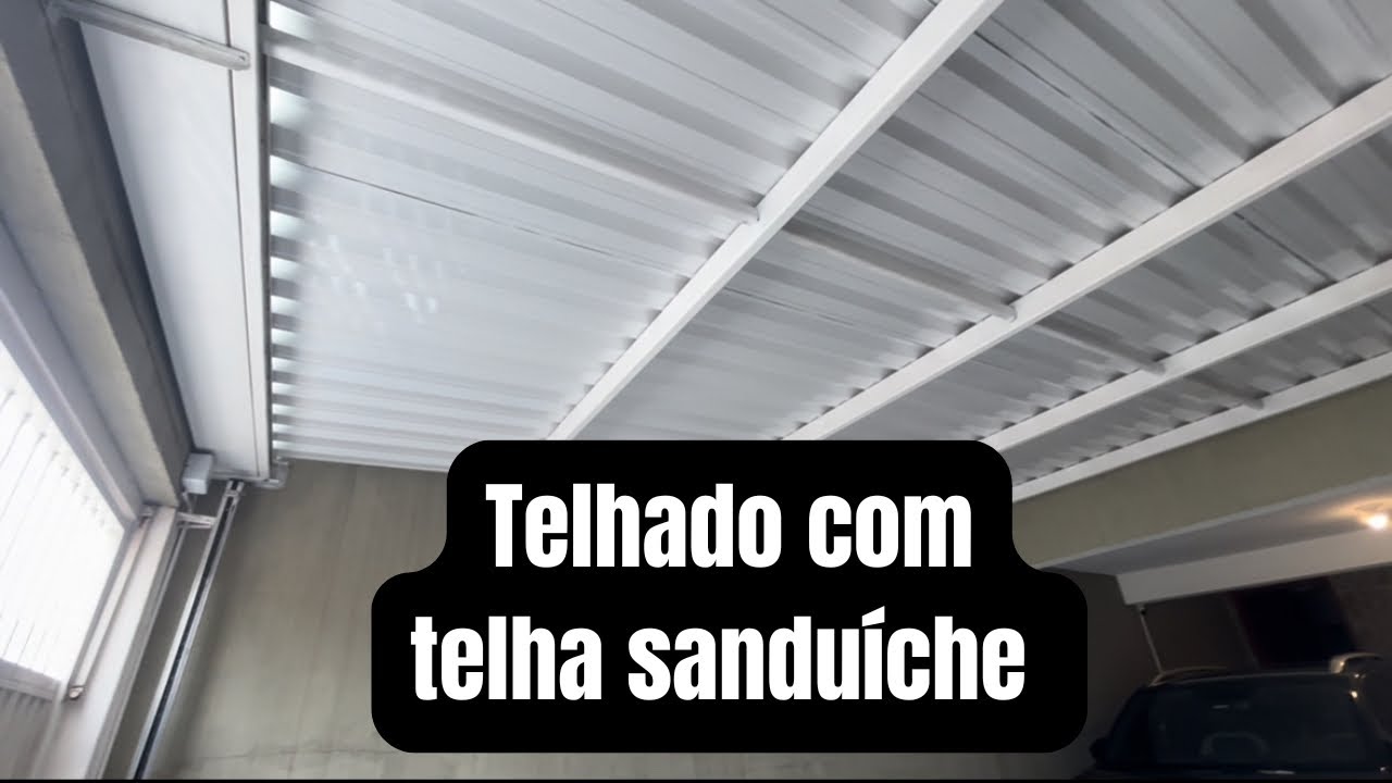 Cobertura da garagem com telha sandu&iacute;che, veja como ficou 
