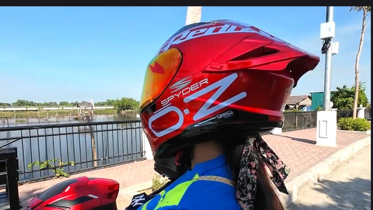 SPYDER HELMET SPIKE 2.0 V2 OZ RACING X GREDDY TITANIUM RED #raidenchai #viralvideo 
