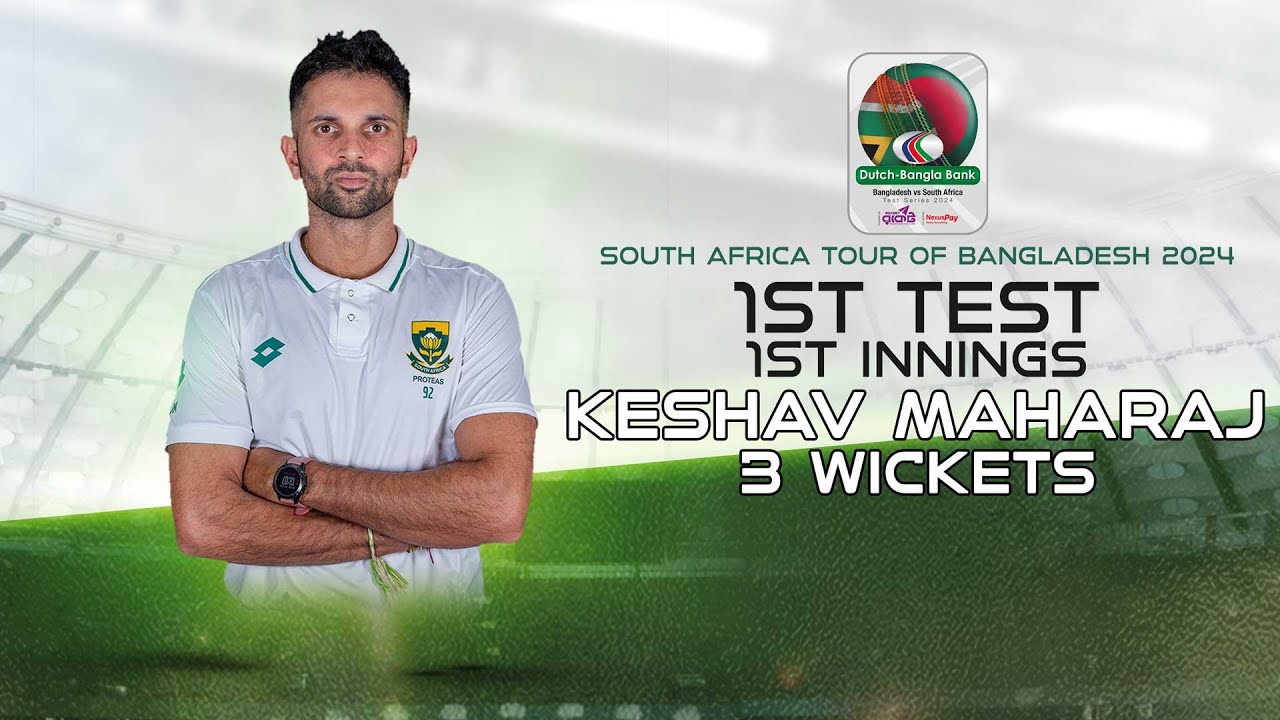 Maharaj's 3 Wickets Against Bangladesh | 1st Test| 1st Innings |South Africa tour of Bangladesh 2024